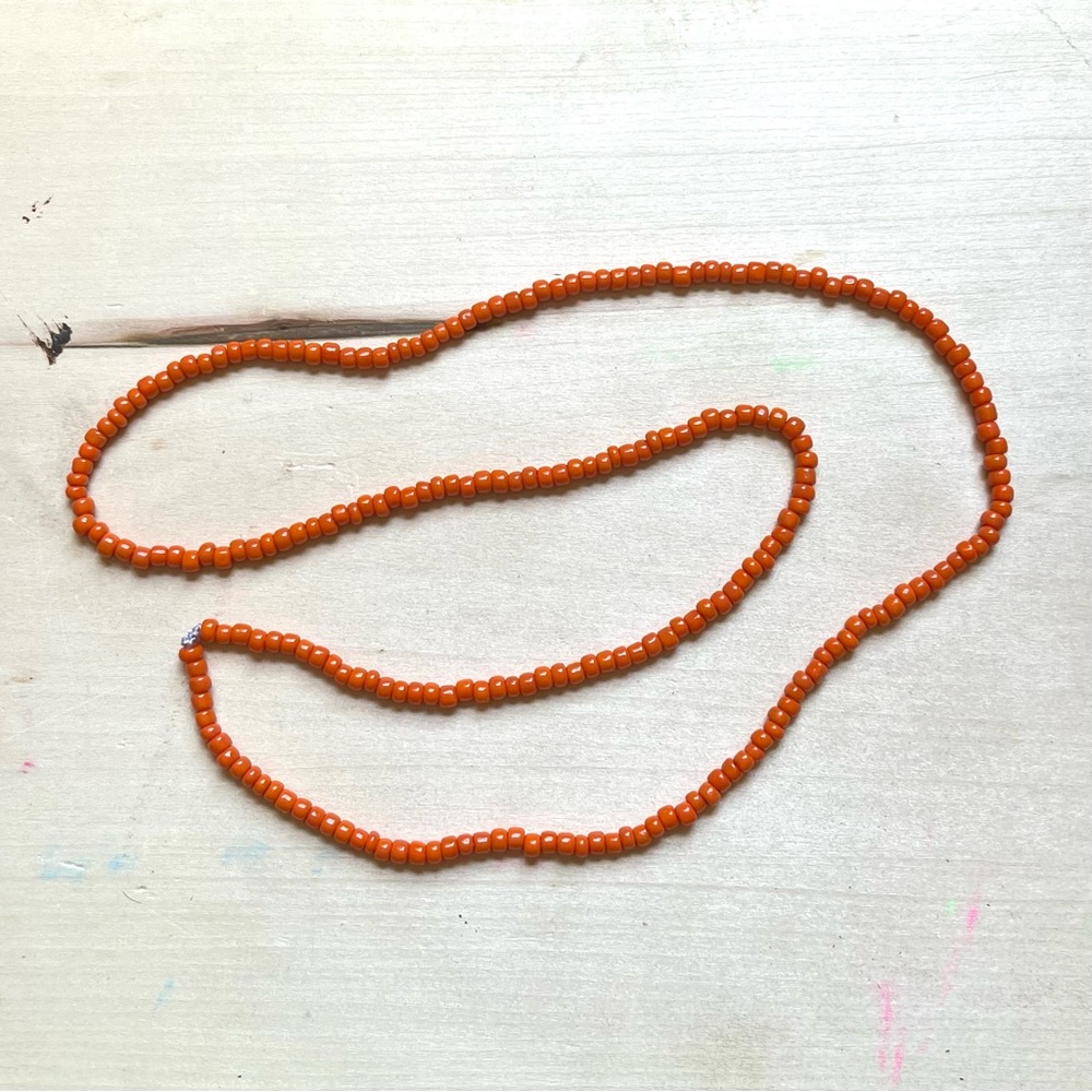HANDMADE GLASS NECKLACE | Vintage Glass Bead Readymade Necklace in Sherbet